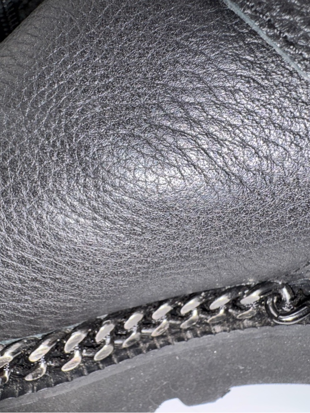 SOLD Vince Camuto Black Leather Chain Moto Boots Size 7 - Picture 6 of 17